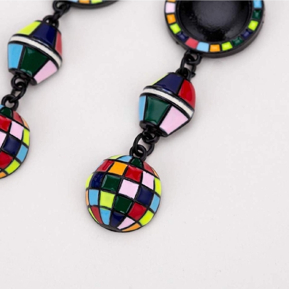 Womens Geometric Pattern Drop Dangle Earrings - Picture 4 of 5